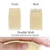 SEGO Clip in Short Hair Extensions 4 Inch 100% Human Hair Hairpiece Human Hair Toppers for Women With Thinning Hair Adding Hair Volume -1 Pcs 8g Bleach Blonde