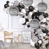 6 PCS Disco Ball Balloons Silver Disco Mylar Foil Balloons 22 Inch Huge 4D Round Metallic Sphere Disco Party Balloons for 70s 80s 90s Party Decorations Birthday Bachelorette Party Graduation