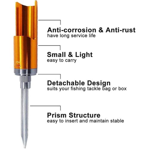 Fishing Rod Pole Holder Aluminum Alloy Ground Support Stand Fishing Rod Racks Folding Holder Baitcaster Spincast Casting Spinning (2pcs)