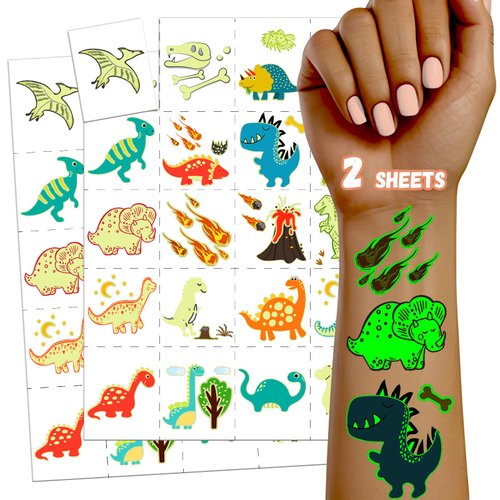 TatoYard Glow Party Favors for Kids Birthday Decorations, Bulk Birthday Temporary Tattoo Stickers...