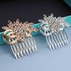 Yheakne Crystal Wedding Hair Comb Gold Rhinestone Hair Comb Bride Hair Comb Headdress Crystal Bridal Hair Accessories for Bride and Bridesmaid Decorative Headpieces (Gold)