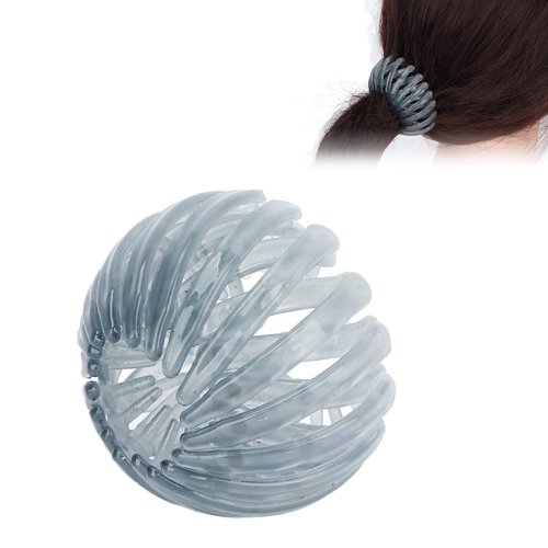 Betued Bird Nest Hair Clip, Plastic Resin Hairpin, Expandable Ponytail Holder, Fashionable Nest Shape in Jelly Ash for Women Girls