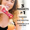ZYN Electrolytes Powder Hydration Packets with Vitamins, Zinc & Turmeric Curcumin for Gut Health, Immune Support, Low Sugar Electrolyte Drink Mix Packets with Piperine, Strawberry Yuzu, 16 Pack