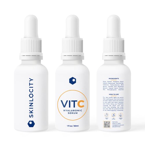 Skinlocity VIT C Hyaluronic Serum - Vitamin C and Hyaluronic Acid Serum for face formulated to help hydrate, brighten, and protect skin from damage - Reduce wrinkles and fine lines