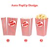Zahaat 50 Popcorn Boxes 5.5 Inches Tall Red and White Popcorn Bags Mini Pop Corn Buckets and Container for Movie Theater, Home, Carnival Party, Decorations
