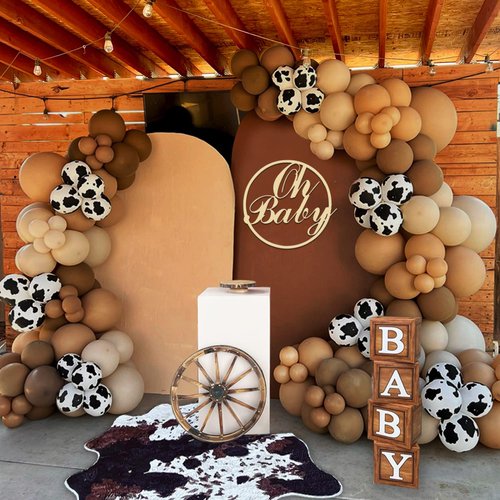 158 PCS Cow Balloons Arch Garland Kit Cow Party Decorations for Baby Shower Birthday Farm Western Theme Party Supplies Decorations