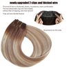 Ugrace Hair Wire Hair Extensions Real Human Hair 14 inch 70g Transparent Invisible Fish Line Straight Clip in Human Hair Extensions for Women