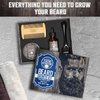 Beard Growth Kit for Men, Beard Growing Kit & Mustache Growth Kit, Beard Roller Kit - Includes Beard Growth Oil Balm, Derma Roller Accessory, Beard Growth Serum & Wooden Double Sided Comb