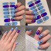 6 Sheets 4th of July Full Wrap Nail Stickers Self-Adhesive Patriotic Nail Polish Stickers Independence Day Nail Wraps Glitter USA Flag Star Design Gel Nail Strips Stickers for Women DIY Nail Decor