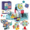 ROHSCE Gear Toys Interlocking Building Blocks, 150 Piece Educational Engineering Building Toys Set, Creative Construction STEM Kits for Boys Girls, Waffle Blocks for Toddlers Ages 3+
