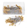 Sewing Pins, 100pcs Straight Pins Golden Pearlized Ball Head Pins Straight Pin for Fabric Straight Quilting Pin with Plastic Box for DIY Sewing Craft Dressmaker Jewelry Decoration