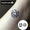 INKARTLINK Semi Permanent Tattoos, 3 Sheets of Small Temporary Tattoos, Adult Art Designs, Party Favors, Waterproof, Realistic, No Adhesive, No Reflective, Lasts 1-2 Weeks (Smiley Face)