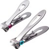 2 Pieces Oversized Thick Nail Clippers for Thick Toenails or Tough Fingernails Stainless Steel Fingernail Clipper Cutter Trimmer for Men Adults, 2 Sizes