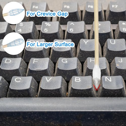 6" Cotton Swabs 200 Pcs Set - 100 Round And 100 Precision Tip Gun Cleaning Swabs - Bamboo Sticks Long Cotton Swabs For Makeup, Pet Care(100 pcs round + 100 pcs pointed)