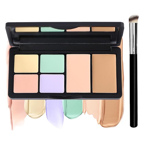 XINGXYUEL Cream Color Correcting Concealer Makeup Palette Cream Foundation Palette for Dark Circles Professional Concealer Full Coverage Face Contour Makeup Palette with Brush-01 Color Correcting