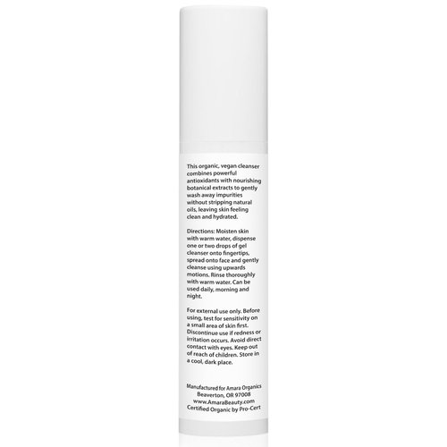 Organic Vitamin C Facial Cleanser with Resveratrol - USDA Certified Organic Face Wash - 1.7 fl oz