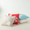 AFIRMLY 18x18,Cotton Christmas Blessing Throw Pillow Cover for Bed Sofa Cushion Car Snowflake Embroideried Pillowcases,1pair White