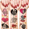 192 PCS Til Death Do Us Temporary Tattoos Stickers Gothic Halloween Sticker for Bridal Shower Supplies Bride or Die Bachelorette Party Decorations Gifts Ideal Prizes Valentine (16 Sheet)