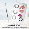 Stainless Steel Cosmetic Palette with Spatula, 3-well Mixing Makeup Palette and 3-dents Nail-art Mixer Metal Tray, also Fine Eyeliner Brush and Powder Puffs .Professional Makeup Palette with Spatula