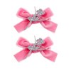 Ballet Dance Hair Clips Ballet Girls HairPin Girl Dance HairClips Hair Pin JBC37 (Silver Dance Girl-Pink Bow)