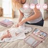 Rexmica Diaper Clutch Bag with 2 Pieces Wipes Dispensers, Small Diaper Bag with Multiple Pockets for Storage of Baby Necessities, Baby Travel Essential, Pink