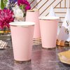 Juvale 50 Pack Light Pink Paper Cups, Disposable Party Supplies (12 oz)