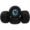 HIRCQOO 2.2" Rubber Tires Inflatable OD135mm & 12mm Hex Hub Plastic Beadlock Wheel Rims Compatible with Axial SCX10 Tamiya CC01 TF2 Traxxas 1/10 RC Monster Truck Crawler (Blue)