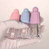 COSIDEA 15pcs 4ml Cute empty lip gloss tubes with wand Blue short chubby lipgloss tube big applicator container