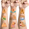 Gameza Capybara Temporary Tattoos Stickers - 200+ Cute Capybara Temporary Tattoos for Kids Birthday Party Favors Decorations Funny Capybara Tattoo Sticker Gifts Boys Girls Capy Birthday Tattoos Decor