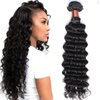 BLACKMOON HAIR Brazilian Virgin Hair Deep Wave Bundles One Bundle Unprocessed Virgin Human Hair Extension Deep Curly Hair Weave Natural Color(20 Inch)