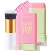 Cream Blush Stick, Contour Beauty Wand, Tinted Moisturizer Stick, Multi-Use Milk Blush Stick for 2-in-1 Cheek and Lip Tint & Eyeshadow, Waterproof Vegan Solid Tinted Matte Blush Stick (01#)