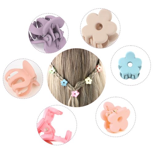 YISSION 20Pcs Small Hair Clips for Girls Women Mini Flower Hair Clips Cute Hair Claw Clips for Thin Thick Hair Tiny Hair Clips with Box Package Hair Accessories for Girls Women (Bright Colors)
