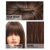 Getshow Dark Brown Wigs for Women layered Straight Wig with Bangs Natural Synthetic Hair