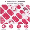DUKASOU Semi Cured Gel Nail Strips,28 pcs Christmas Nail Stickers Full Nail Wraps,Long Lasting Gel Nail Strips with Any UV Light,Red Santa Sticker for Nails Easy to Apply