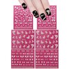 ALLYDREW Fingernail Stickers Nail Art Nail Stickers Self-Adhesive Nail Stickers 3D Nail Decals - Bows, Hearts & Flowers (3 Designs/6 Sheets)