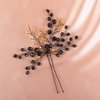Kercisbeauty Black Crystal Hair Pins for Wedding Brides Bridesmaid Women and Girls Handmade Hair Jewelry (Black)