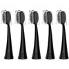 Replacement Toothbrush Heads with Covers for Burst (5 Count, Black)