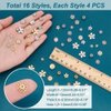 PH PandaHall 24K Gold Plated Flower Bead Caps, 64pcs 8 Shapes Flower End Cap Brass Multi-Petal Bead Cap Bails End Charm Caps Spacer Beads for Earring Bracelet Necklace Jewelry Craft, Golden/Platinum