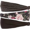 Hipsy Adjustable Cute Fashion Sports Headbands Xflex Wide Hairband for Women Girls & Teens (3pk Charcoal/Floral/Black Xflex)