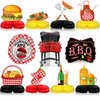 Cholemy 11 Pieces BBQ Party Decorations BBQ Baby Shower Centerpieces Summer Picnic Baby Q Birthday Party Decorations for Birthdays Carnival Summer Barbecue Baby Shower Holidays Party Supplies
