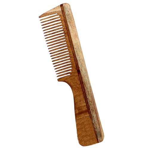THE Unltd India Handmade Neem wooden Comb For Detangling Long, Thick and Wavy Hair, Wide Tooth Structure for Gentle Grooming Anti Static, Hair Comb for Men, Women and Kids (Fine Teeth)