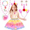 YAOOBEY Princess Dress up Clothes for Girls 4-6,Light Up Tulle Dress Toddler Princess Toys for 3 4 Year Old Girls Christmas Birthday Gift