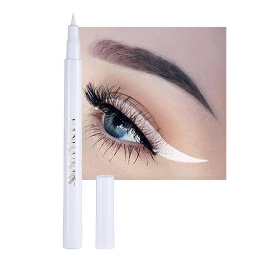 Dragonranee Liquid Matte Eyeliner, Rainbow ColorfulNeon Eyeliner Pencil Pigmented Waterproof Smudgeproof Long Lasting Gel Eye Liner Pen Christmas Halloween Makeup Gift Kit for Women (White#9)