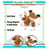 COTA Global Moose Plush Refrigerator Magnet - Fluffy Brown Moose Elk Stuffed Plush Magnet, Cute Wild Life Magnet for Kitchen Fridge & Locker, Home Decor & Office Decorative Novelty Accessory - 4 Inch