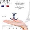 Camila Paris CP2419 French Hair Clip for Women, Blue, 3 Teeth Ponytail Holder, Girls Hair Claw Clips Jaw Fashion Durable Styling Hair Accessories for Women, Strong Hold No Slip Grip, Made in France