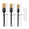PROPER DETAILING CO. Car Detailing Brush Set, 3 Pack Natural Boars Hair Detailing Brushes, Clean Interior or Exterior, Wheels, Tires, Engine Bay, Leather Seats, Car Detailing Kit, Detail Brush
