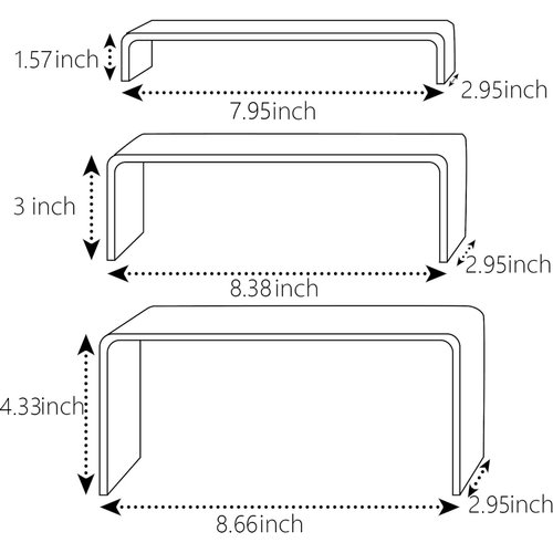 ihomecooker 6 Pc Black Acrylic Display Risers Showcase for Shoe Risers Retail Stand Cupcake Stand Dessert Stand (6P-Black)
