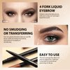 LANGMANNI Eyebrow Pen - Wild Micro-4Tip Prong Lasting Water Eyebrow Pencil, For Effortless & Natural Looking Brows That Last All Day (#1 Black 2pcs)