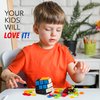 TOYAMBA Brick Cube with Building Blocks, Mini Toy Included, Compatible with Lego Cube, Inspired by Rubix Cube for Kids - Educational Toy (Black)