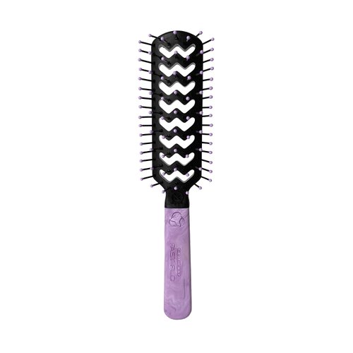 Cricket Static Free Fast Flo Pretty Karma Vent Hair Brush for Blow Drying, Styling and Detangling for All Hair Types, Eco Friendly, Recycled Materials, Planet Purple